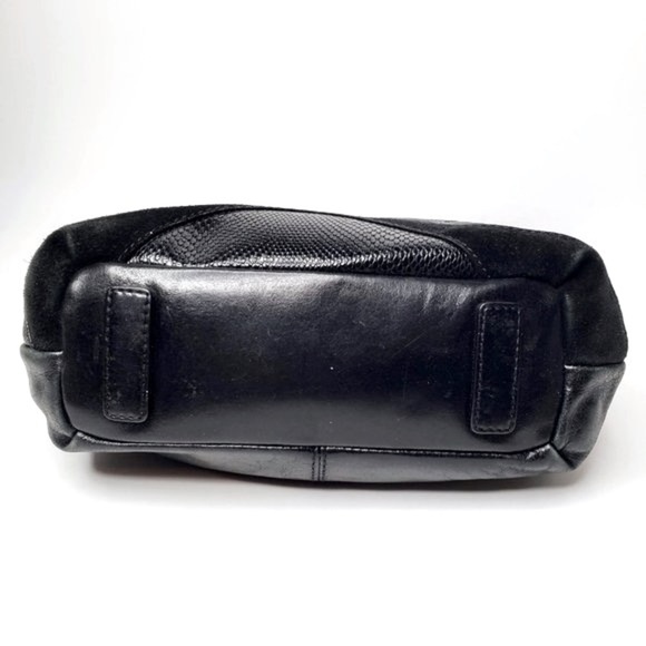 Sereta Black Leather and Suede Mix Shoulder Purse - Picture 10 of 14